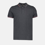 Polo shirts Polo shirt with logo and piping Moncler Gray Man
