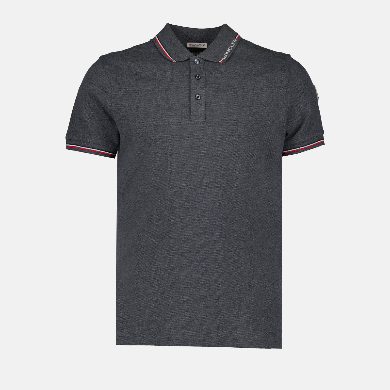Polo shirts Polo shirt with logo and piping Moncler Gray Man