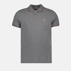 Polo shirts Polo shirt with logo and piping Moncler Gray Man