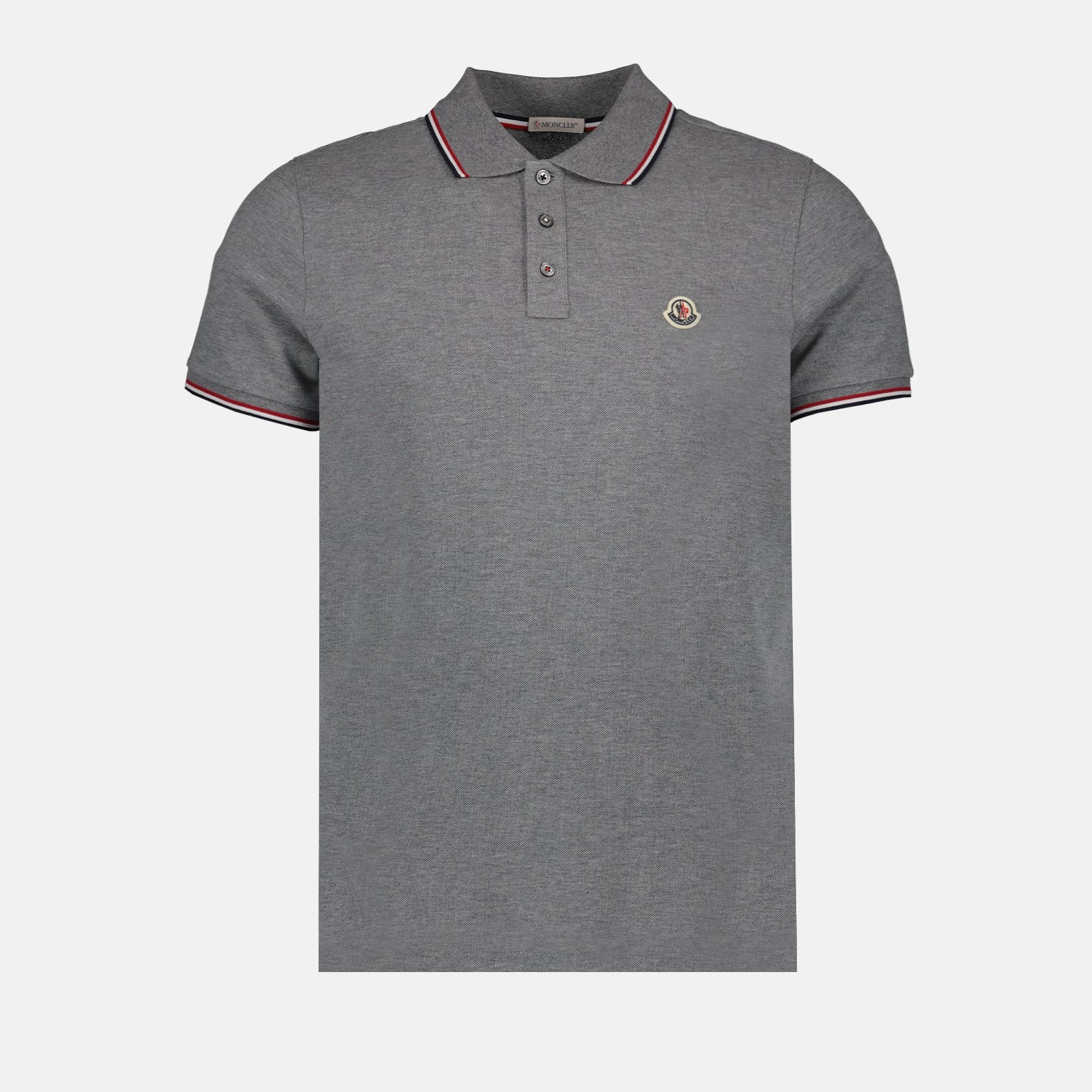 Polo shirts Polo shirt with logo and piping Moncler Gray Man
