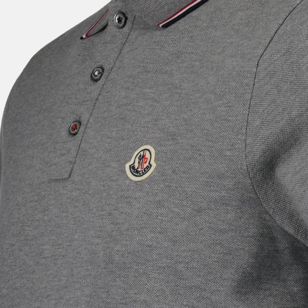 Polo shirts Polo shirt with logo and piping Moncler Gray Man