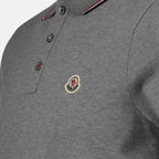 Polo shirts Polo shirt with logo and piping Moncler Gray Man
