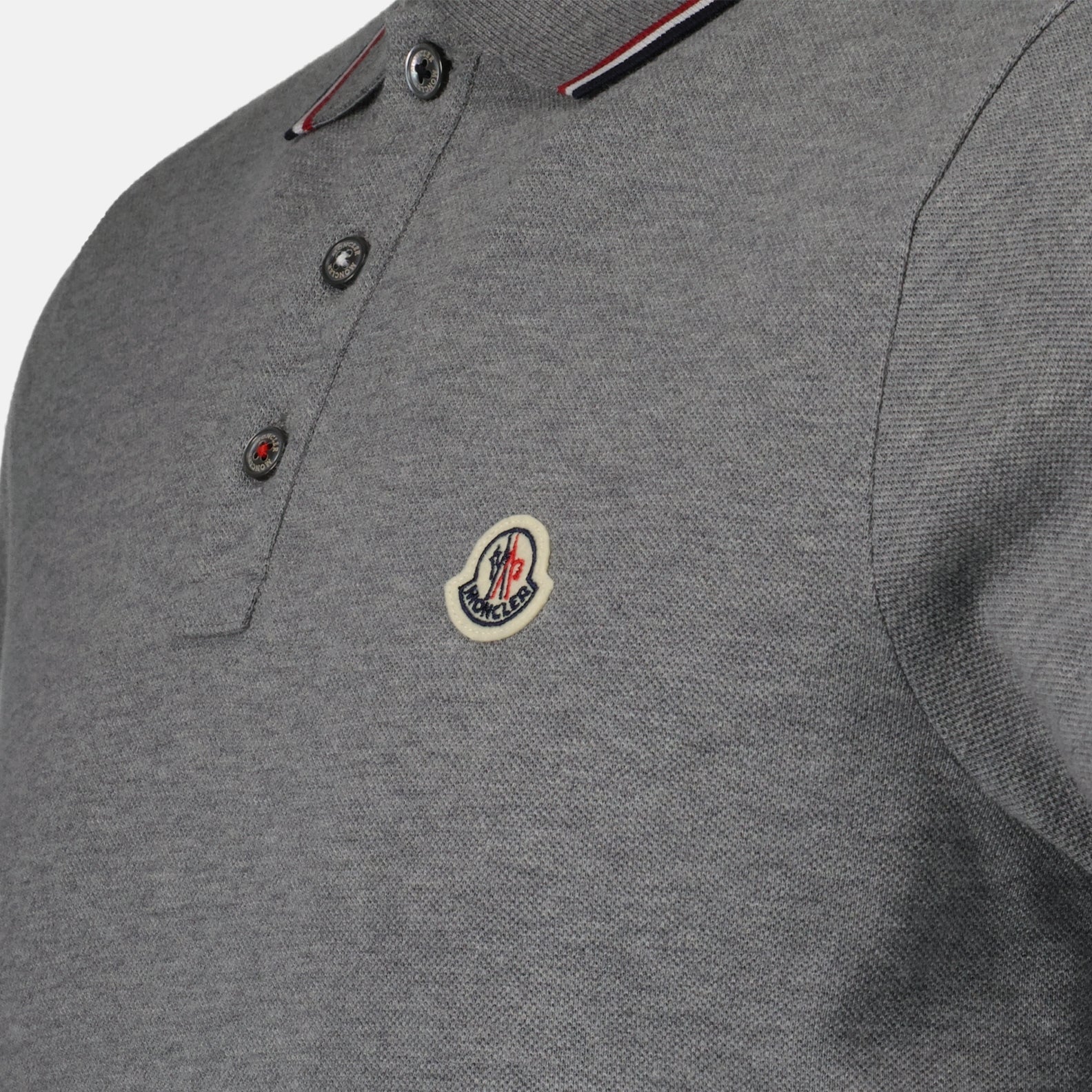 Polo shirts Polo shirt with logo and piping Moncler Gray Man