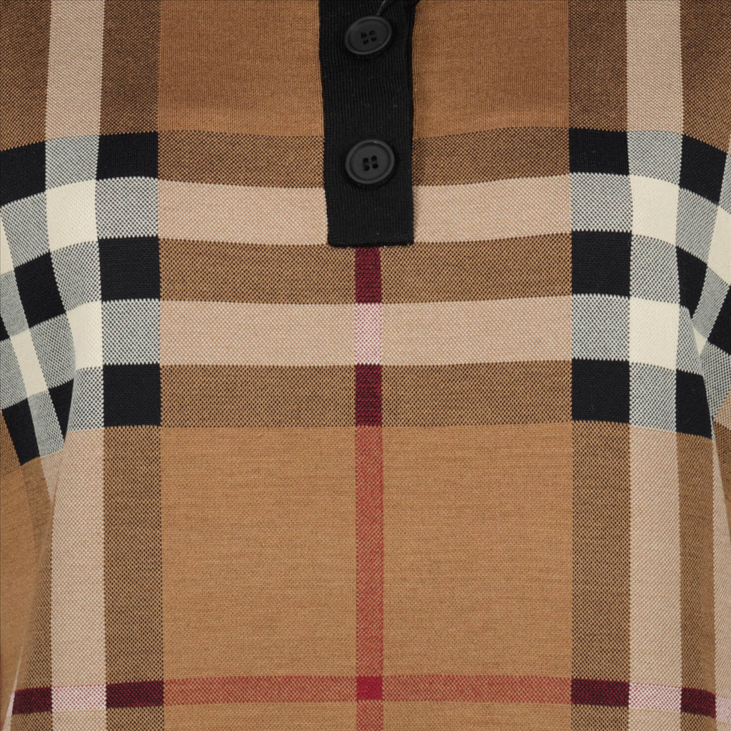 Polos Polo à carreaux Burberry Marron Femme