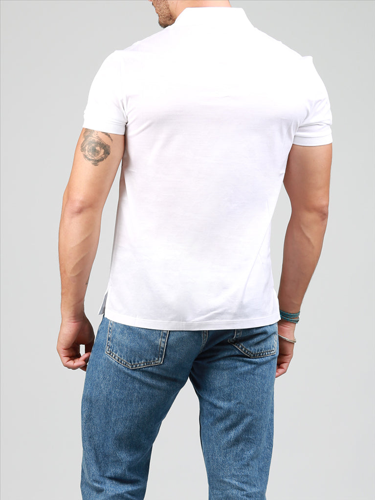 Poloshirts Polo à logo bande Alexander McQueen Weiß Homme