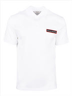 Poloshirts Polo à logo bande Alexander McQueen Weiß Homme
