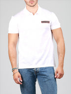 Poloshirts Polo à logo bande Alexander McQueen Weiß Homme