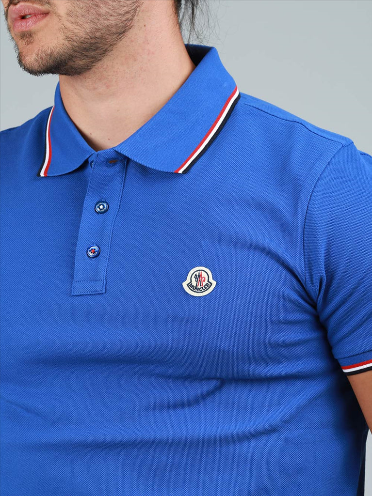 Polos Polo logo Moncler Bleu Homme