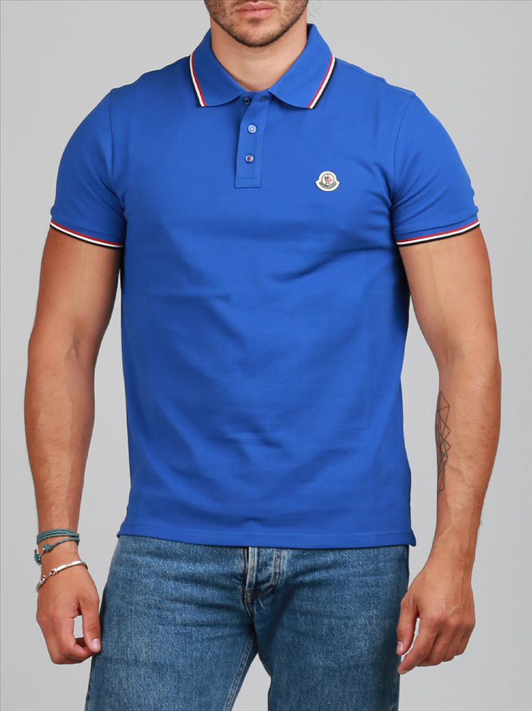 Polos Polo logo Moncler Bleu Homme