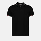 Polo shirts Polo shirt with logo and piping Moncler Black Man