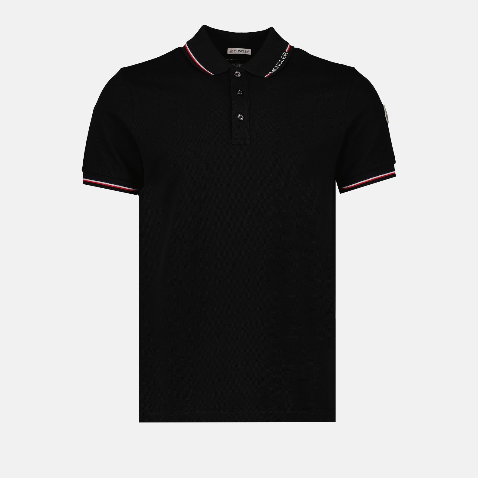 Polo shirts Polo shirt with logo and piping Moncler Black Man