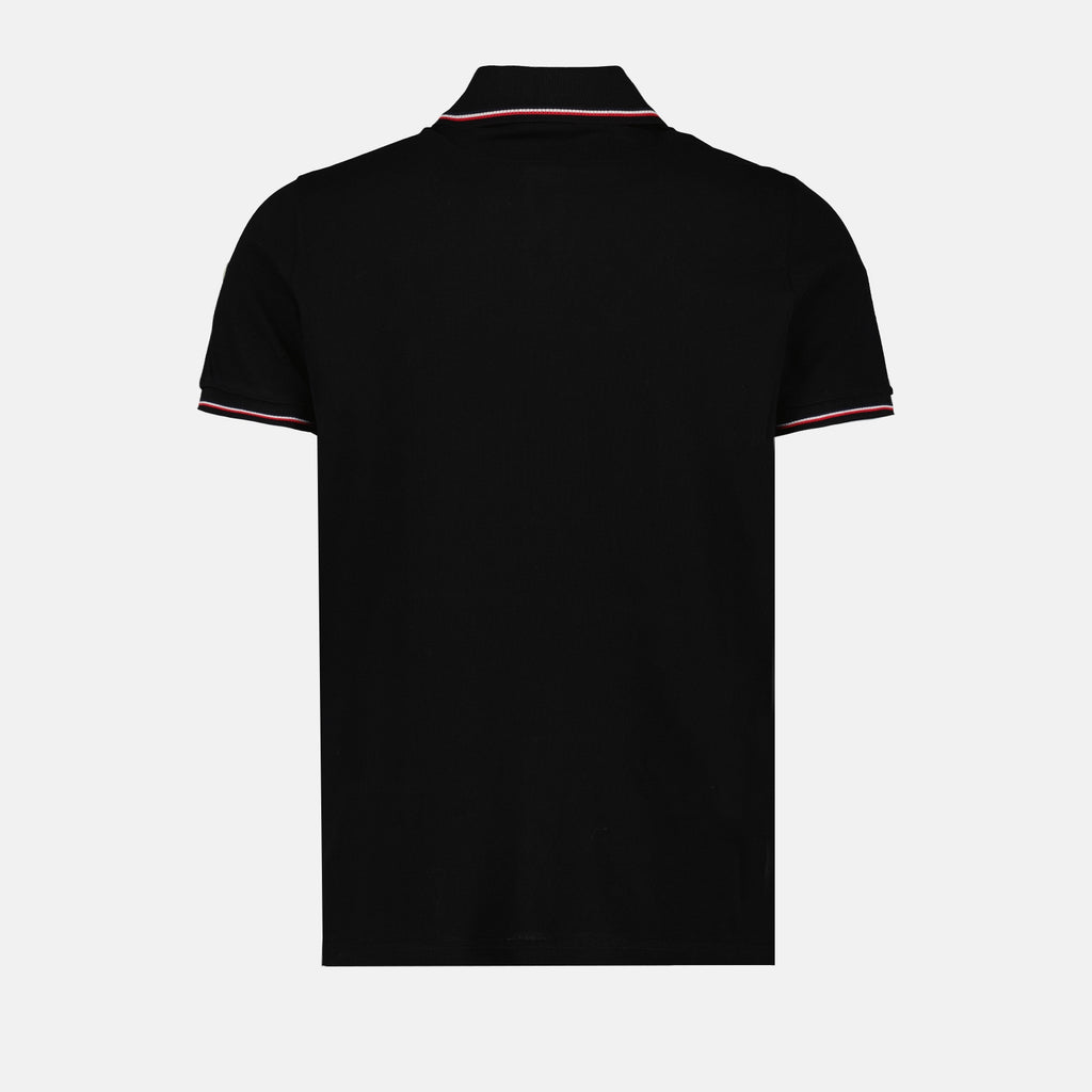 Polo shirts Polo shirt with logo and piping Moncler Black Man