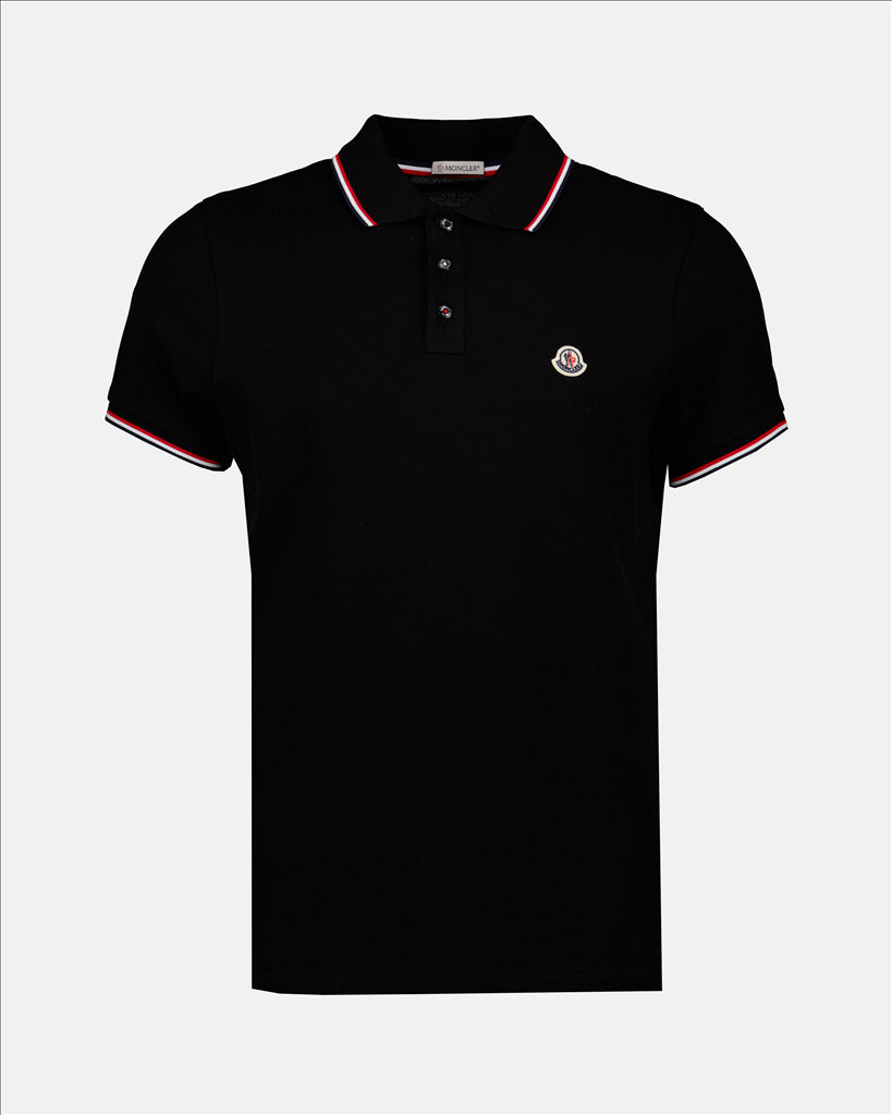 Polo shirts Polo shirt with logo and piping Moncler Black Man