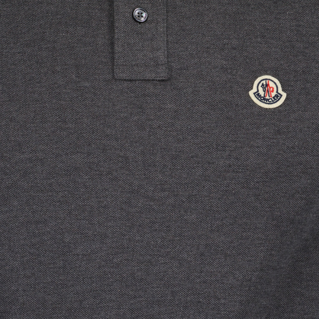 Polos Polo à logo et liseré Moncler Gris Homme