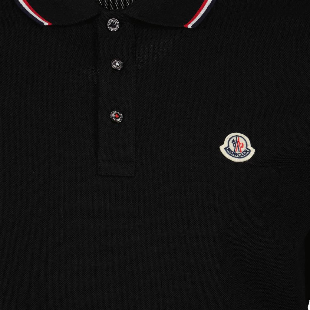 Polos Polo à logo et liseré Moncler Negro Homme