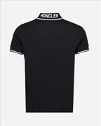 Polo shirts Polo shirt with logo and piping Moncler Black Man