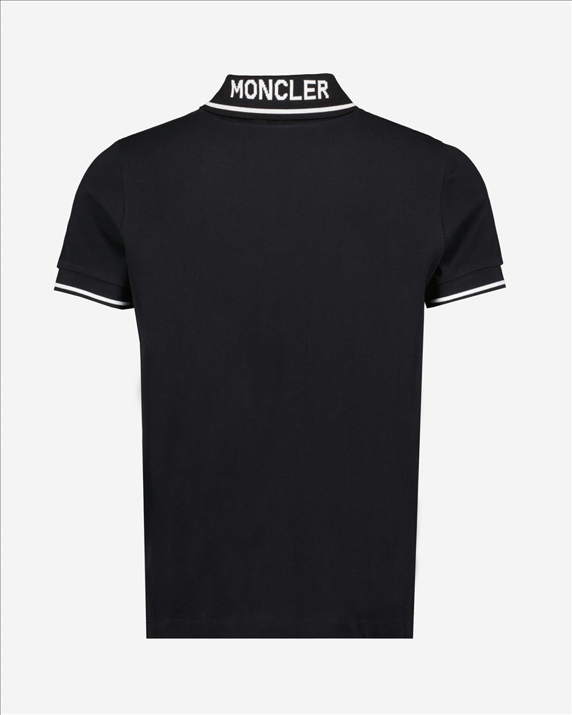 Polo shirts Polo shirt with logo and piping Moncler Black Man