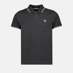 Polos Polo à logo et liseré Moncler Gris Homme