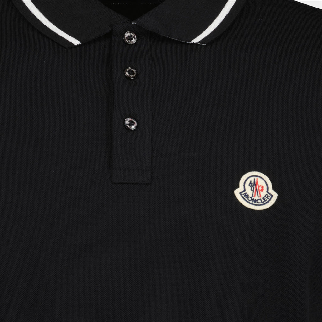 Polo shirts Polo shirt with logo and piping Moncler Black Man