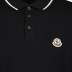 Polo shirts Polo shirt with logo and piping Moncler Black Man