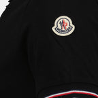 Polo shirts Polo shirt with logo and piping Moncler Black Man