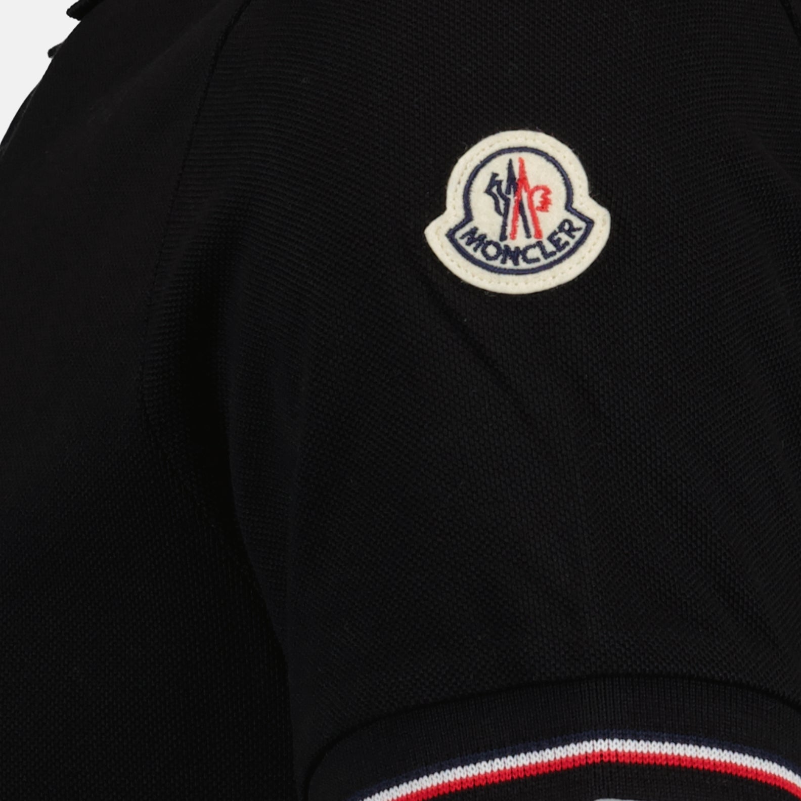 Polo shirts Polo shirt with logo and piping Moncler Black Man