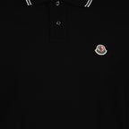 Polo shirts Polo shirt with logo and piping Moncler Black Man