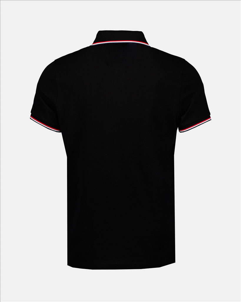 Polo shirts Polo shirt with logo and piping Moncler Black Man