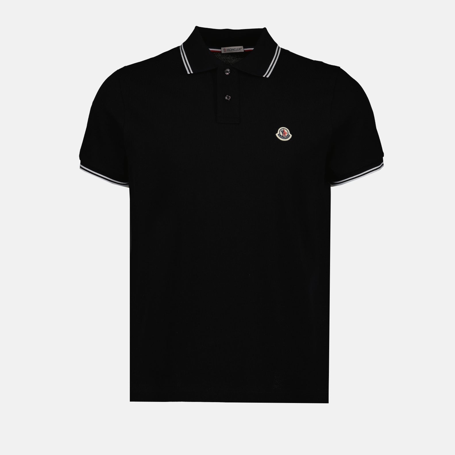 Polo shirts Polo shirt with logo and piping Moncler Black Man