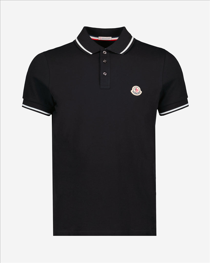 Polo shirts Polo shirt with logo and piping Moncler Black Man