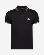 Polo shirts Polo shirt with logo and piping Moncler Black Man
