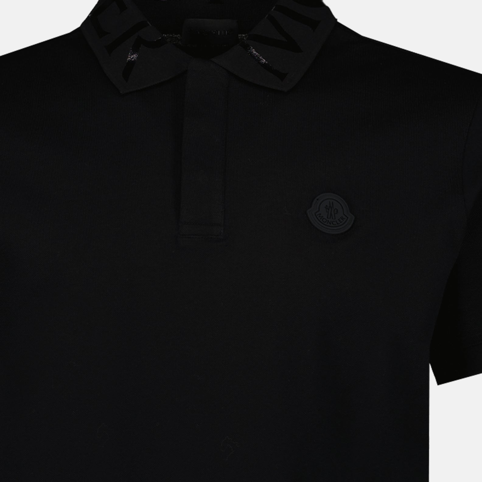 Polo shirts Logo polo shirt Moncler Black Man