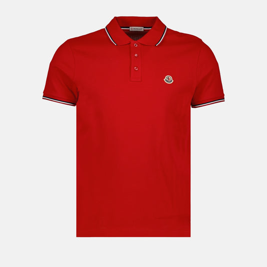 Logo and piping polo shirt Red
