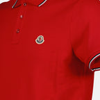 Polo shirts Logo and piping polo shirt Red Moncler Red Man