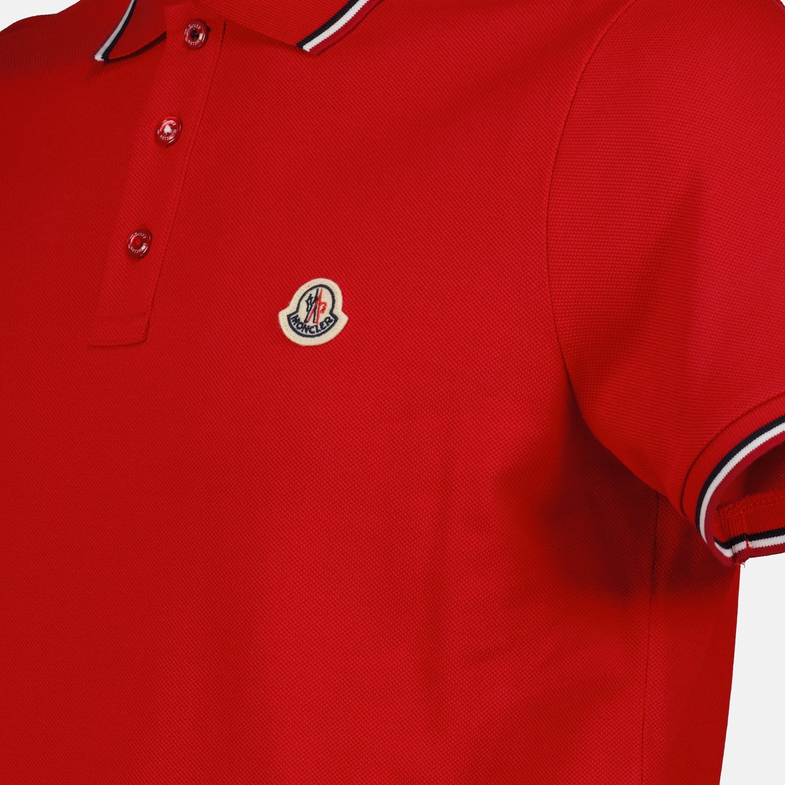 Polos Polo à logo et liseré Rouge Moncler Rouge Homme