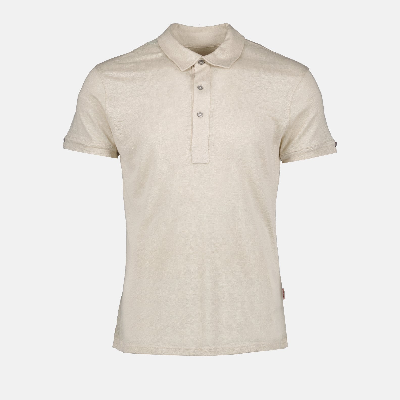 Polos Polo Sebastian en lin Orlebar Brown Beige Homme