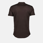 Polos Polo Sebastian en lin Orlebar Brown Marron Homme