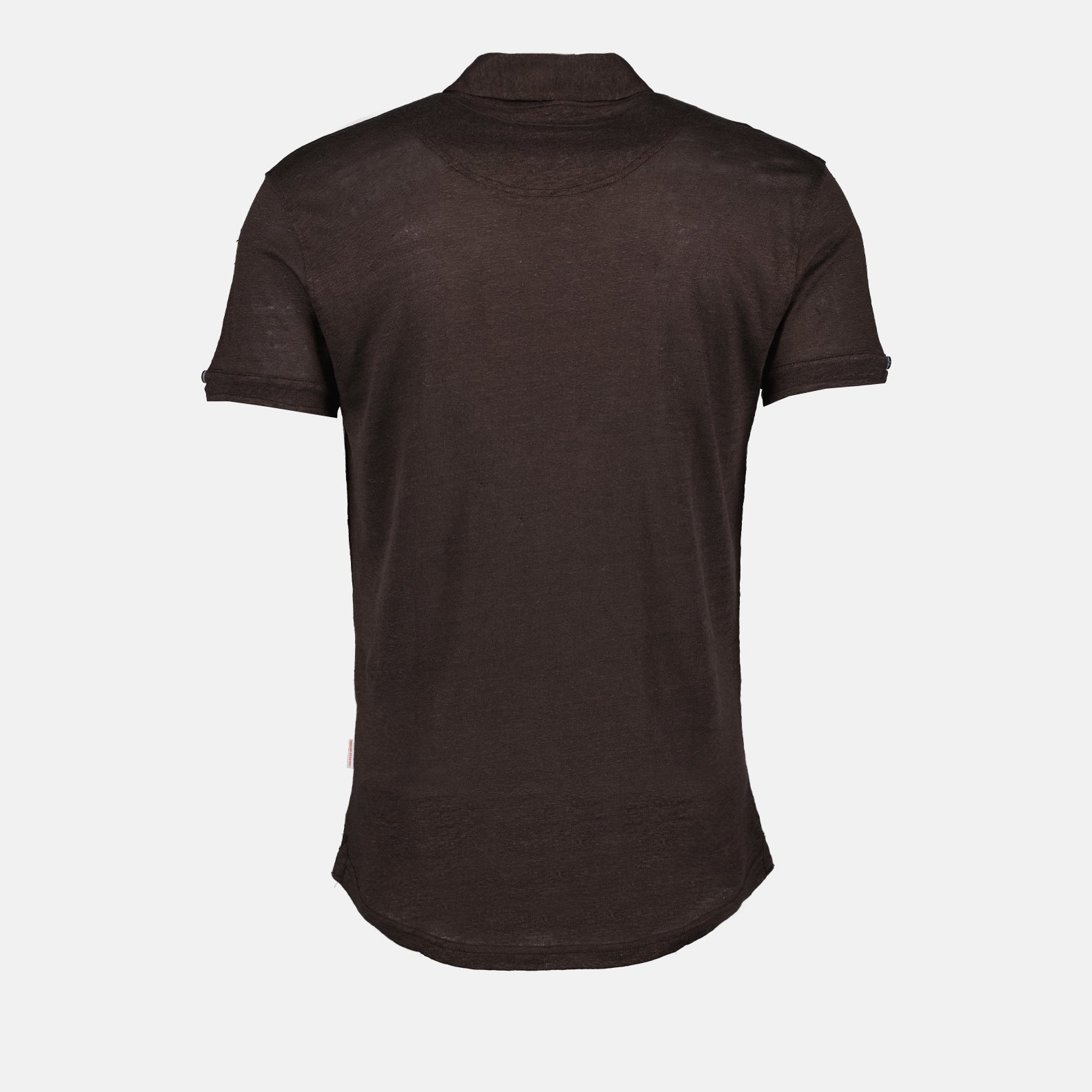 Polos Polo Sebastian en lin Orlebar Brown Marron Homme