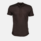 Polos Polo Sebastian en lin Orlebar Brown Marron Homme