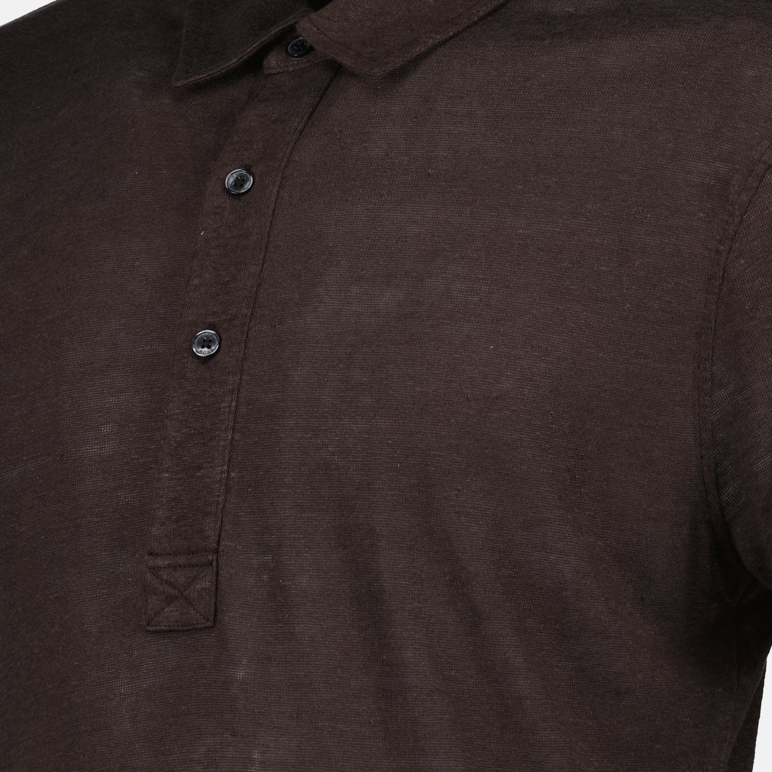 Polos Polo Sebastian en lin Orlebar Brown Marron Homme