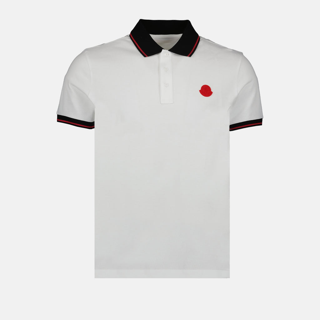 Polos Polo tricolore Moncler Blanc Homme