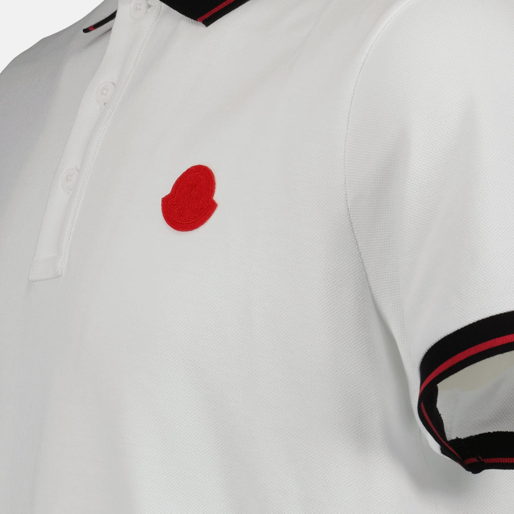 Polos Polo tricolore Moncler Blanc Homme