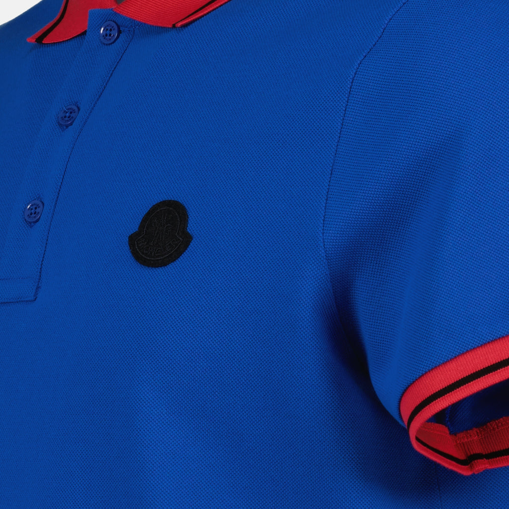 Polo shirts Tricolor polo shirt Moncler Blue Man