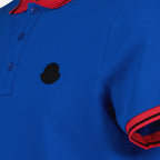 Polo shirts Tricolor polo shirt Moncler Blue Man