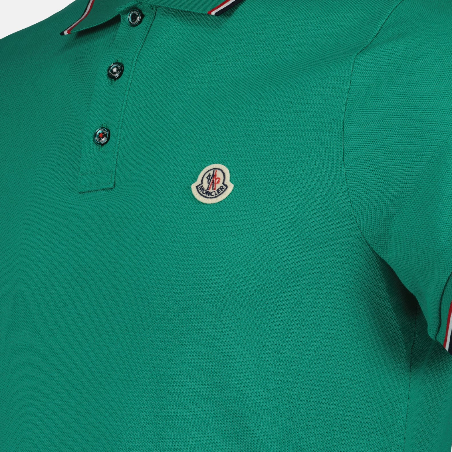 Polos Polo à logo et liseré Moncler Verde Homme
