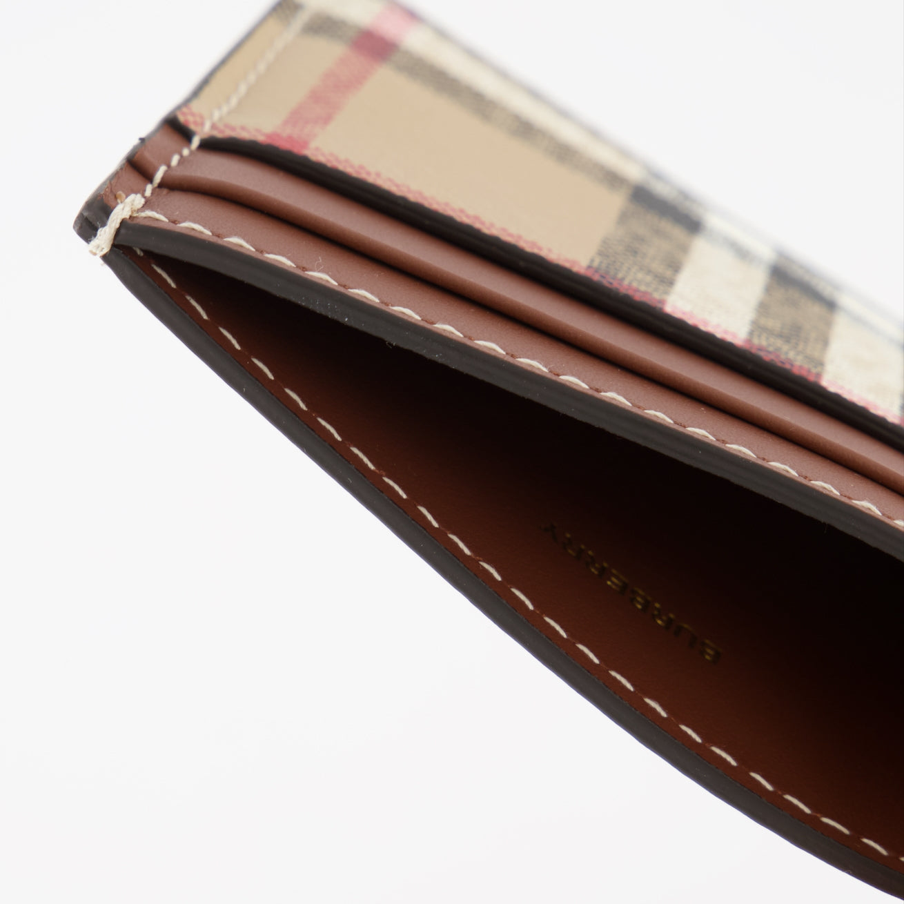 Pequeños artículos de cuero Porte-cartes à carreaux Burberry Beige Femme