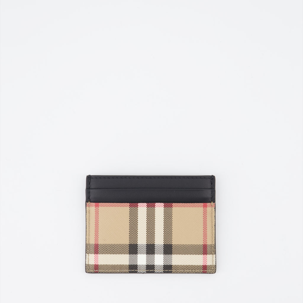 Piccola pelletteria Porte-cartes à carreaux Burberry Beige Femme