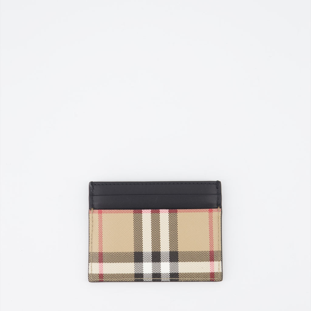 Piccola pelletteria Porte-cartes à carreaux Burberry Beige Femme