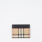 Piccola pelletteria Porte-cartes à carreaux Burberry Beige Femme