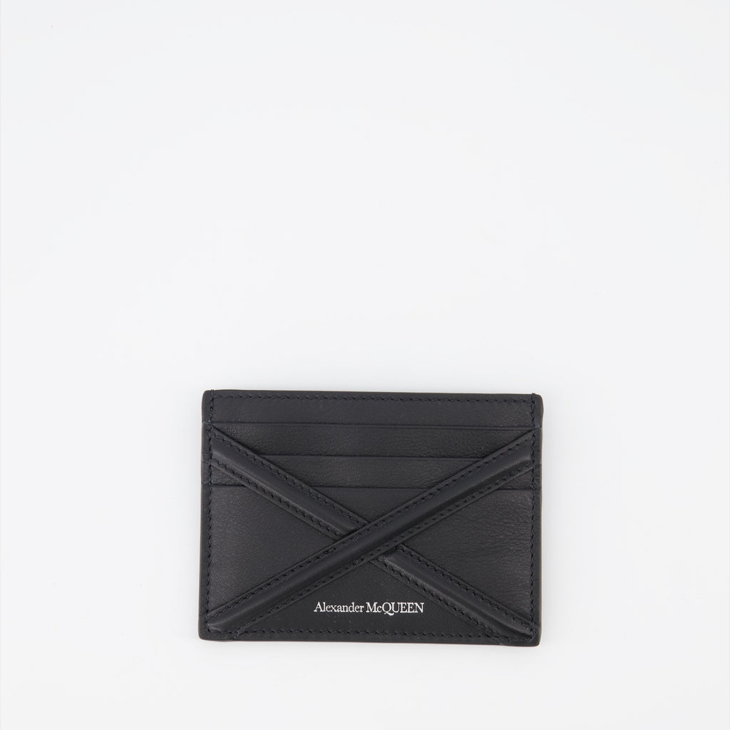 Piccola pelletteria Porte-cartes à harnais Alexander McQueen Nero Homme